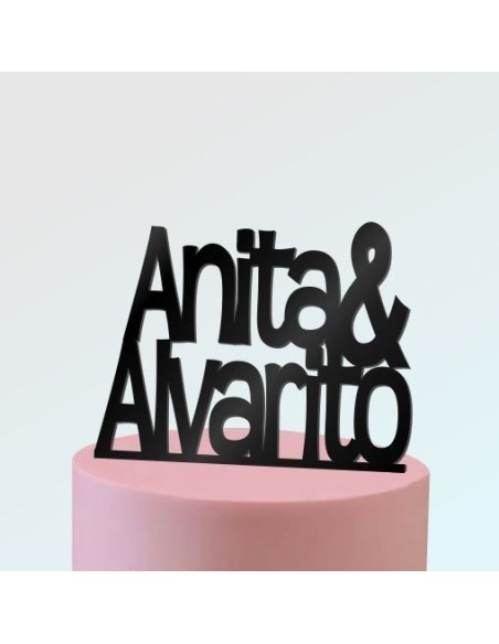 Toppers para tartas nombre de los novios 2
