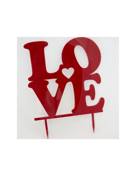 Topper LOVE en metacrilato para tartas