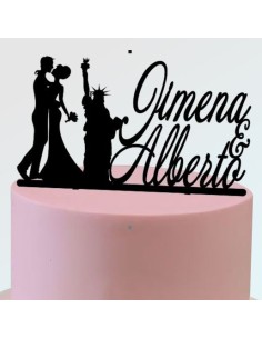 Toppers para tartas pareja de novios new york