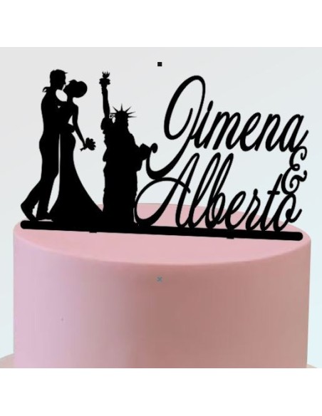 Toppers para tartas pareja de novios new york