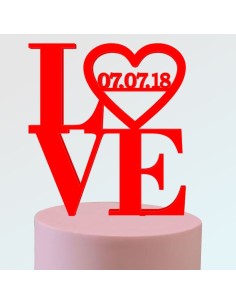 Topper LOVE en metacrilato para tartas