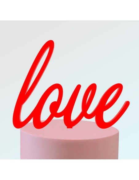 Topper LOVE 3 en metacrilato para tartas