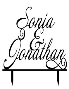 Toppers para tartas nombre de los novios 2