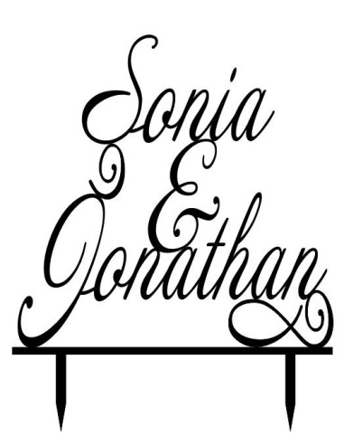 Toppers para tartas nombre de los novios