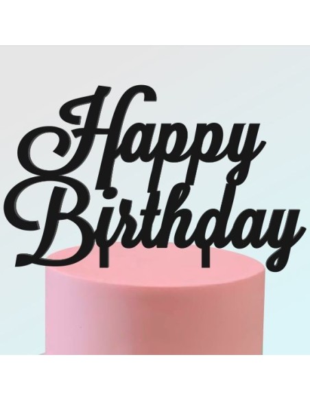 Topper Happy birthday en metacrilato para tartas