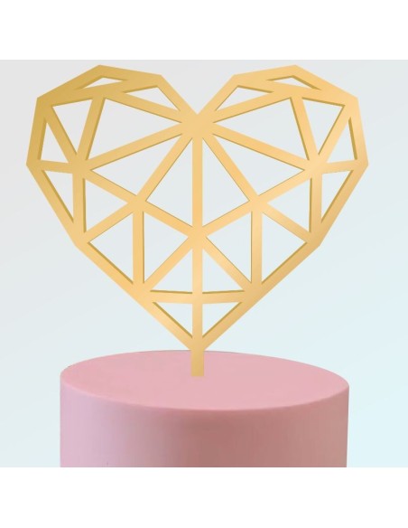 Topper corazón geométrico