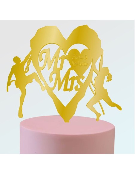 Toppers  boda en metacrilato para tartas