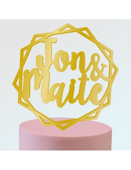 Toppers para tartas nombres geometrico