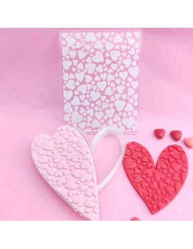 Placa textura corazones
