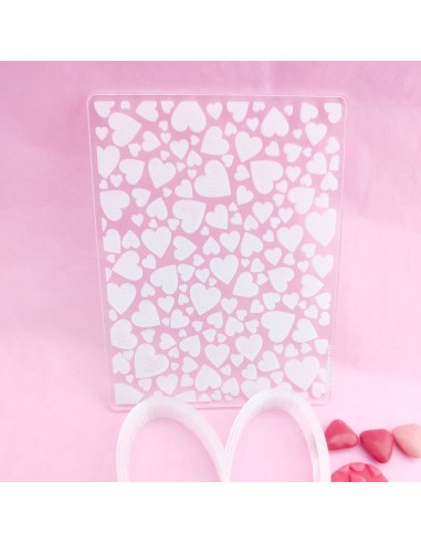 Placa textura corazones