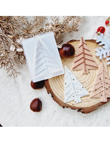 Sello relieve arbol de navidad nordico