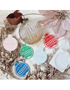 Sello relieve bola de navidad 2