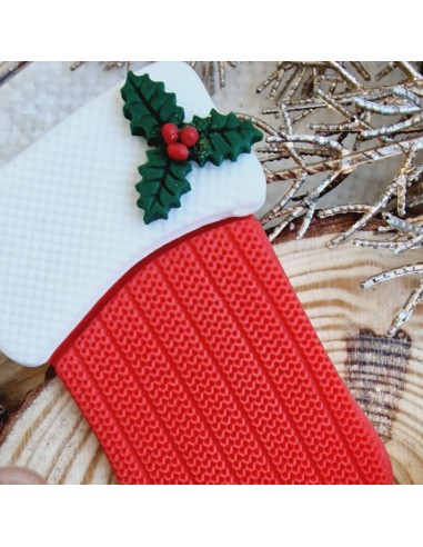 Sello relieve calcetin navidad