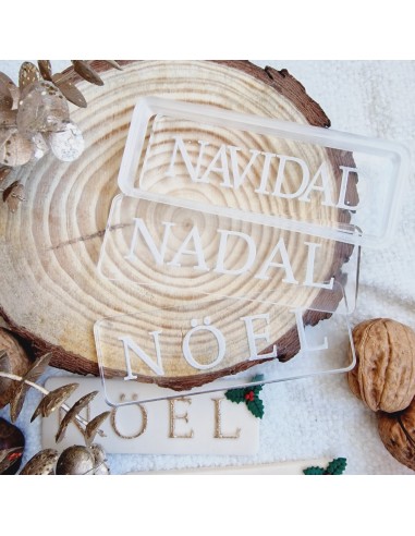 Sello relieve rectangulo Navidad