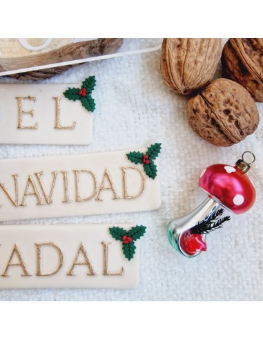 Sello relieve rectangulo Navidad