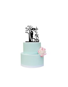 Topper "Mr. & Mrs." pareja bajo árbol 2