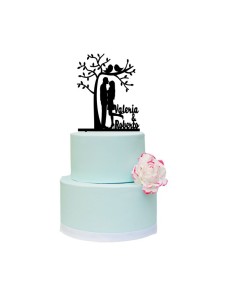 Topper pareja bajo árbol con nombres 2