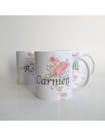 Taza floral personalizable