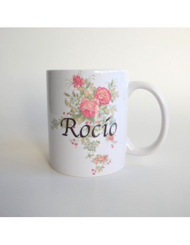 Taza floral personalizable
